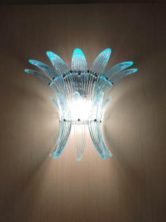  JL Light Style Murano glass wall sconce with turquoise palmette leaves - 4297951