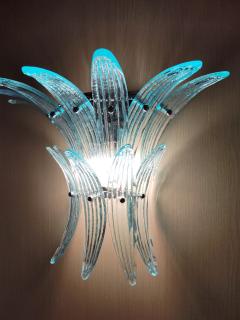  JL Light Style Murano glass wall sconce with turquoise palmette leaves - 4297952