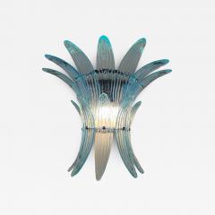  JL Light Style Murano glass wall sconce with turquoise palmette leaves - 4413686