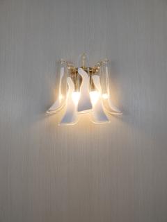 JL Light Style Murano glass wall sconce with white feathers glasses - 4297973