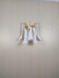  JL Light Style Murano glass wall sconce with white feathers glasses - 4297974