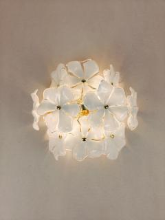  JL Light Style Murano glass wall sconce with white flowers in symmetric shape - 4298448