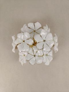  JL Light Style Murano glass wall sconce with white flowers in symmetric shape - 4298450