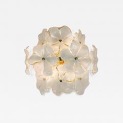  JL Light Style Murano glass wall sconce with white flowers in symmetric shape - 4393969