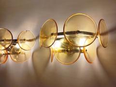 JL Light Style Pair of Murano glass wall sconces with amber Trumpets - 4536685