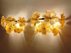 JL Light Style Pair of Murano glass wall sconces with amber flowers - 4550785