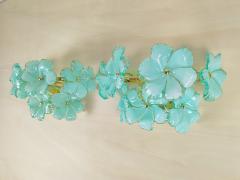  JL Light Style Pair of Murano glass wall sconces with green flowers - 4535190