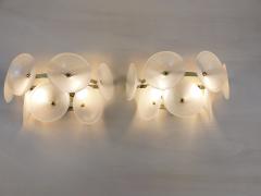  JL Light Style Pair of Murano glass wall sconces with satin Trumpets - 4536231