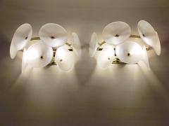  JL Light Style Pair of Murano glass wall sconces with satin Trumpets - 4536258