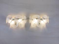  JL Light Style Pair of Murano glass wall sconces with satin Trumpets - 4536364