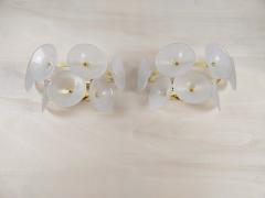  JL Light Style Pair of Murano glass wall sconces with satin Trumpets - 4536366