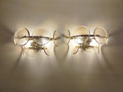  JL Light Style Pair of Murano glass wall sconces with smokey brown Trumpets - 4536841