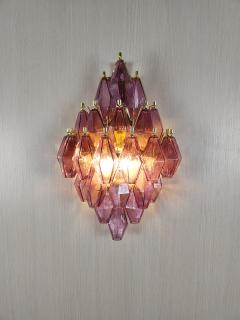  JL Light Style Poliedro shaped amethyst Murano glass wall sconce - 4297810