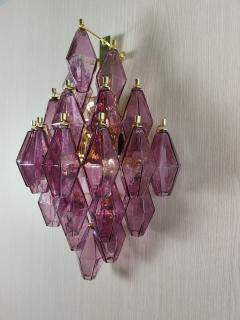  JL Light Style Poliedro shaped amethyst Murano glass wall sconce - 4297816