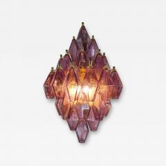  JL Light Style Poliedro shaped amethyst Murano glass wall sconce - 4449506