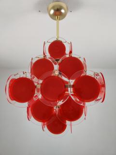  JL Light Style Red Murano glass discs chandelier in square shape - 4293475