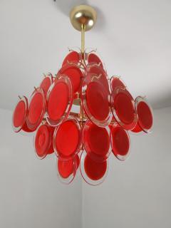  JL Light Style Red Murano glass discs chandelier in square shape - 4293476