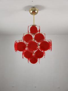  JL Light Style Red Murano glass discs chandelier in square shape - 4293477