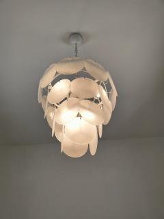  JL Light Style Satin white Murano glass round discs chandelier - 4293592