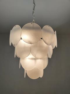 JL Light Style Satin white Murano glass round discs chandelier - 4293594