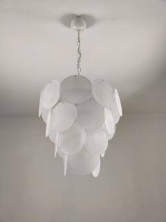  JL Light Style Satin white Murano glass round discs chandelier - 4293600