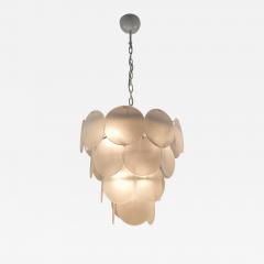  JL Light Style Satin white Murano glass round discs chandelier - 4361298