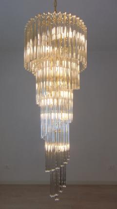  JL Light Style Spiral clear Murano glass triedri chandelier - 4295334