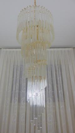  JL Light Style Spiral clear Murano glass triedri chandelier - 4295338