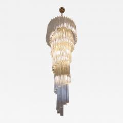  JL Light Style Spiral clear Murano glass triedri chandelier - 4419390