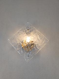  JL Light Style Textured water effect clear Murano glass single wall sconce - 4299819