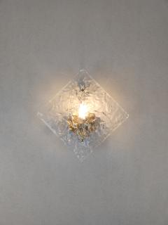  JL Light Style Textured water effect clear Murano glass single wall sconce - 4299821