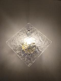  JL Light Style Textured water effect clear Murano glass single wall sconce - 4299824