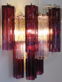  JL Light Style Tiers bicolor clear purple tronchi Murano glass wall sconce - 4298205