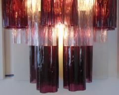  JL Light Style Tiers bicolor clear purple tronchi Murano glass wall sconce - 4298224