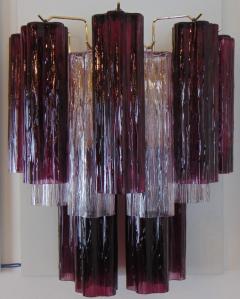 JL Light Style Tiers bicolor clear purple tronchi Murano glass wall sconce - 4298225