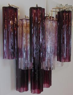  JL Light Style Tiers bicolor clear purple tronchi Murano glass wall sconce - 4298227