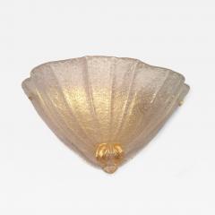  JL Light Style Wide cup with curl clear and gold Murano glass wall sconce - 4595844