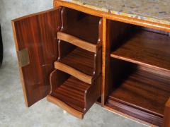  JULES EMILE LELEU Jules Leleu cabinet in amboyna with mahogany interior - 3031419