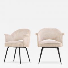  JULES EMILE LELEU Pair of Lounge Chairs in the Manner of Jules Leleu C 1960  - 4727961