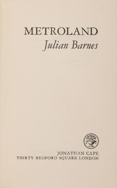  JULIAN BARNES Metroland by JULIAN BARNES - 3086467