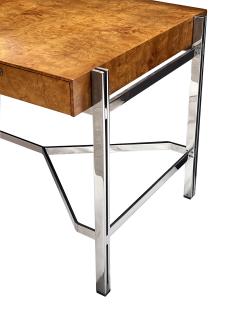  Jack Freiden Jack Freidin for Pace Collection Chrome and Burl Veneer 4 Drawer Writing Desk - 4521051