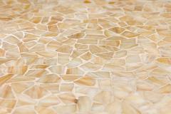  Jack Stewart Jack Stewart AmericanBeige Mosaic Tile and Brass Frame Square End Side Tables - 2787247