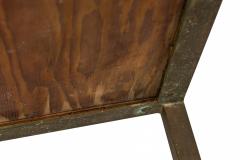  Jack Stewart Jack Stewart AmericanBeige Mosaic Tile and Brass Frame Square End Side Tables - 2787251