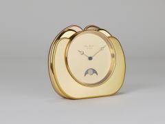  Jaeger LeCoultre Jean Roulet Le Locle Golden Moon Phase Swiss Made Table Desk clock 1980s - 4662510
