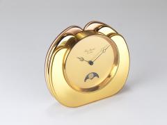  Jaeger LeCoultre Jean Roulet Le Locle Golden Moon Phase Swiss Made Table Desk clock 1980s - 4662513