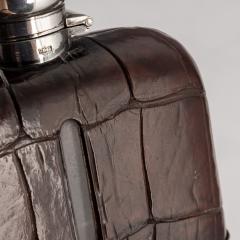 James Dixon Sons 20th Century Silver Plated Leather Hip Flask James Dixon Sons c 1900 - 3240699
