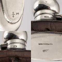  James Dixon Sons 20th Century Silver Plated Leather Hip Flask James Dixon Sons c 1900 - 3240700