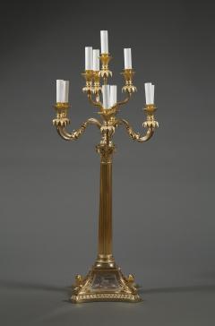  James Dixon Sons Gilded and silvered nickel silver 10light candelabra made by James Dixon Sons - 4751225