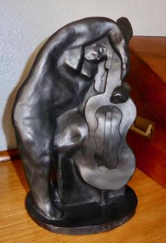  Jan Joel Martel Jan Joel Martel Art Deco Cubist Woman with Cello in Terra cotta - 1386798