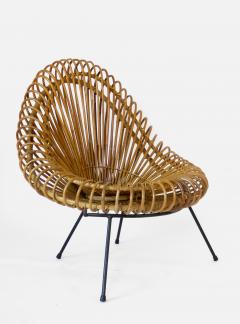  Janine Abraham Dirk Jan Rol Janine Abraham and Dirk Jan Rol French Rattan Lounge Chair for Edition Rougier - 1211465